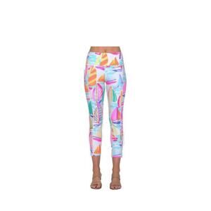 NEW ARYEH diana cropped legging pants in sail away size small coastal